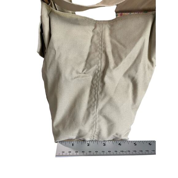 Khaki Purse, Handmade by Nana, Pockets, Mid Size, Wooden Handles - Picture 4 of 10